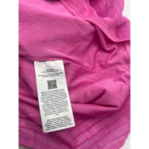 Vero Moda VMALMA O-neck Textured Blouse, Pink, Sz. S - Picture 6 of 15